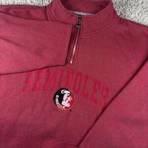 Vintage Pro‎ Player Florida State Seminoles Mens XL Red Quarter Zip Sweatshirt